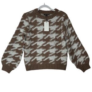 REVOLVE LINE & DOT  Sweater Women's Small Toffee/Ivory Oversized Outdoor NWT‎